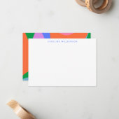 Helle Abstrakte Kunst Individuelle Name Mitteilungskarte (Vorderseite/Rückseite Beispiel)