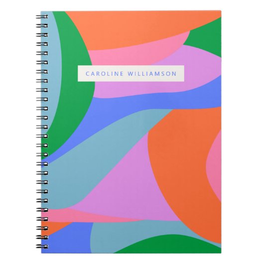 Helle Abstrakte Kunst Personalisierter Name Notizblock (Vorderseite)