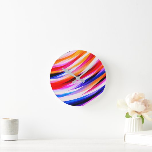 Helle Abstrakte Kunst Runde Wanduhr (Zuhause)