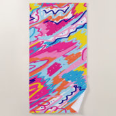 Helle Abstrakte Kunst Strandtuch (Vorderseite)