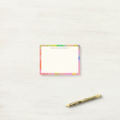 Helle abstrakte Malrand personalisierter Name Post-it Klebezettel (Auf Schreibtisch)
