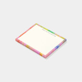 Helle abstrakte Malrand personalisierter Name Post-it Klebezettel (angewinkelt)