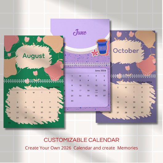 Helle abstrakte Pastellblumen Kalender