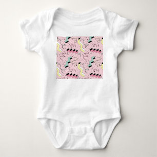 Helle abstrakte Retro-Nahtlosmuster. Baby Strampler