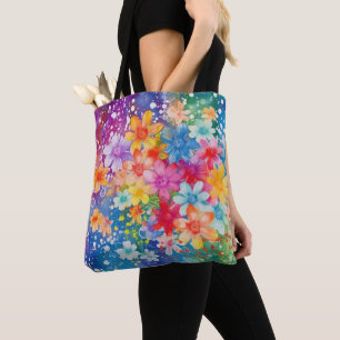 HELLE ABSTRAKTE WATERCOLOR-BLUMEN TASCHE