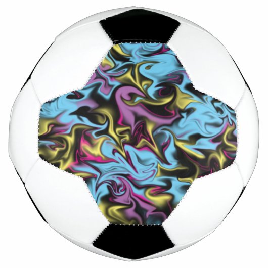 Helle, Abstrakte Wirbel in Rosa Gelbschwarz Fußball (Vorderseite)