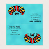 Helle, ägyptische Scarab Käfer farbenfrohe Markier Visitenkarten (Außenseite Aufgefaltet)