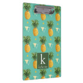 Helle Ananas auf geometrischem Monogramm des Klemmbrett (Rechts)