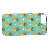 Helle Ananas auf geometrischem Muster Case-Mate iPhone Hülle (Rückseite (Horizontal))