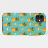 Helle Ananas auf geometrischem Muster Case-Mate iPhone Hülle (Rückseite (Horizontal))