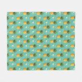Helle Ananas auf geometrischem Muster Fleecedecke (Vorderseite (Horizontal))