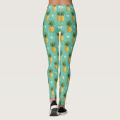 Helle Ananas auf geometrischem Muster Leggings (Rückseite)