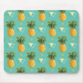 Helle Ananas auf geometrischem Muster Mousepad (Vorne)