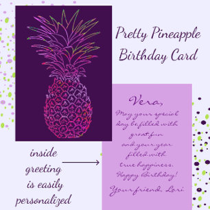 Helle Ananas Happy Birthday Card Karte