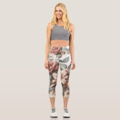 Helle antike Blumenperfektion Capri Leggings (Vorderseite)