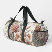 Helle antike Blumenperfektion Duffle Bag (Rechte Ecke)