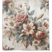 Helle antike Blumenperfektion Duschvorhang (Vorderseite)