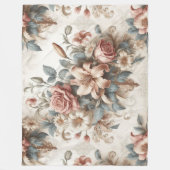 Helle antike Blumenperfektion Fleecedecke (Vorderseite)