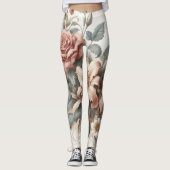 Helle antike Blumenperfektion Leggings (Vorderseite)