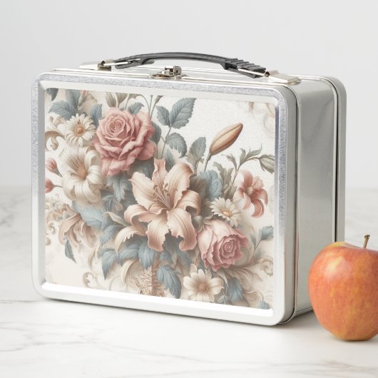 Helle antike Blumenperfektion Metall Brotdose (Beispiel)