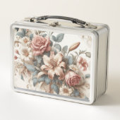 Helle antike Blumenperfektion Metall Brotdose (Vorderseite)