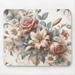 Helle antike Blumenperfektion Mousepad