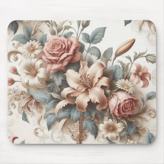 Helle antike Blumenperfektion Mousepad (Vorne)