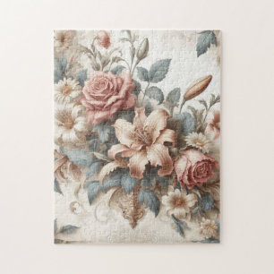 Helle antike Blumenperfektion Puzzle
