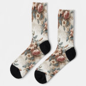 Helle antike Blumenperfektion Socken (Linkes Detail)