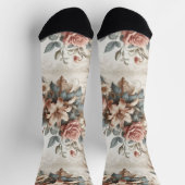 Helle antike Blumenperfektion Socken (Oben)