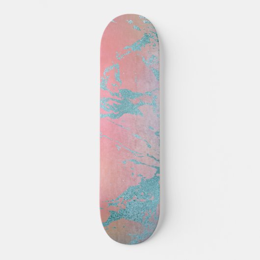 Helle Apricot Blue Foil Skateboard (Vorderseite)