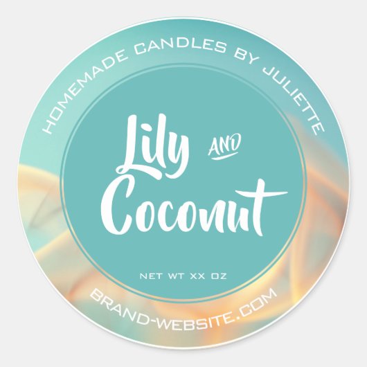 Helle Aqua Aquamarin Rauch Background Candle Verpa Runder Aufkleber (Vorderseite)