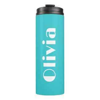 Helle Aqua Tumbler mit Namen | bearbeitbar Thermosbecher