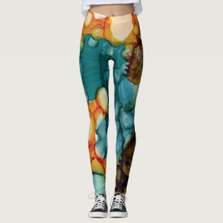 Helle Aquamarine Abstrakte Leggings