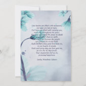 Helle Aquamarine blaue Blume in Love Memory Foto C (Rückseite)