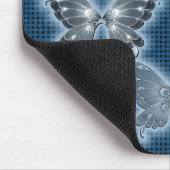 Helle Aquamarine Schmetterlingsmuster-Maus-Pad Mousepad (Ecke)