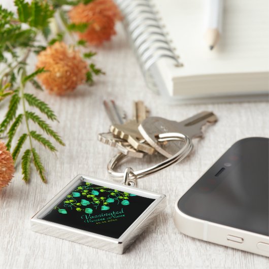 Helle, aquamarine und liengrüne Blüte Schlüsselanhänger (Seite)