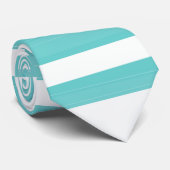 Helle aquamarine und weiße Streifen Krawatte (Gerollt)