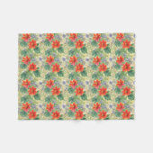 Helle Aquarell-Blume Fleecedecke (Vorderseite (Horizontal))