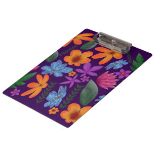 Helle Aquarell-Blumenmuster Botanik-Ästhetik Klemmbrett
