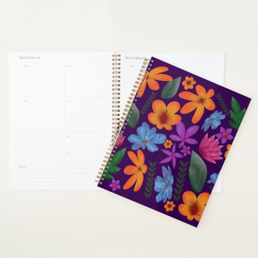 Helle Aquarell-Blumenmuster Botanik-Ästhetik Planer (Anzeige)
