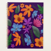 Helle Aquarell-Blumenmuster Botanik-Ästhetik Planer (Vorderseite)