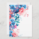 Helle Aquarellblume 80. Geburtstag Einladung (Rückseite)