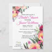 Helle Aquarelldusche Blumendusche Einladung (Vorderseite)