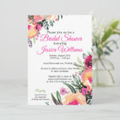 Helle Aquarelldusche Blumendusche Einladung (Stehend Vorderseite)