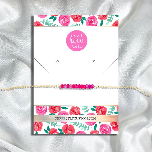 Helle Aquarellfarben Blume Halsklettenohrringe B Visitenkarte