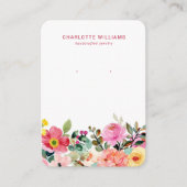 Helle Aquarellfarben-Blütenschmuckkarte Visitenkarte (Vorderseite)