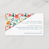 Helle Aquarellfarben Sommer-Blume Visitenkarte (Rückseite)