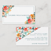 Helle Aquarellfarben Sommer-Blume Visitenkarte (Vorne/Hinten)