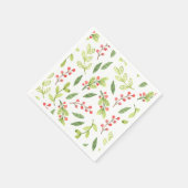Helle Aquarellfarben Weihnachtsmistletogramm Muste Serviette (Ecke)